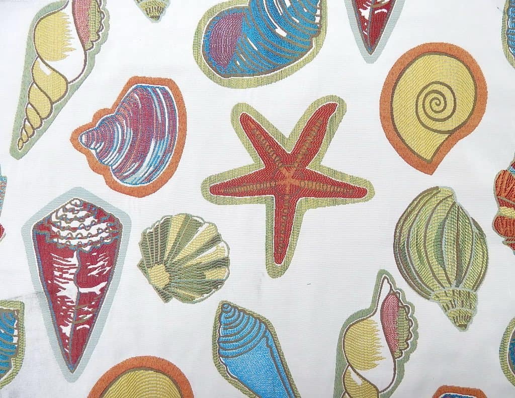 TFA Mill Creek Turks & Caicos Salsa | Seashells Beach Fabric | 1502 Fabrics