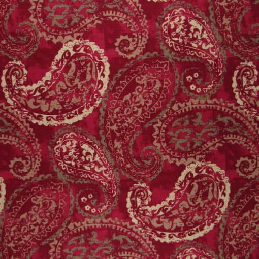 Jennifer Adams Home Palera 349 Vintage Red paisley cotton print fabric