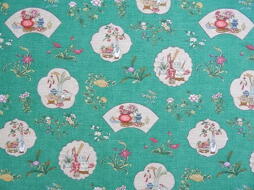 Richloom Ming Artistry Green Fabric