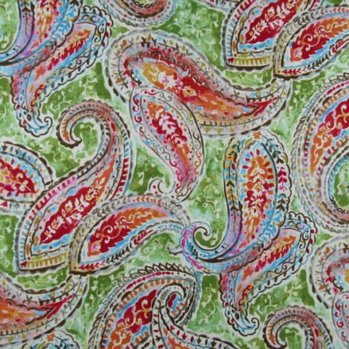 Kelly Ripa Home Bright and Lively Fiesta paisley cotton print fabric in bright colors