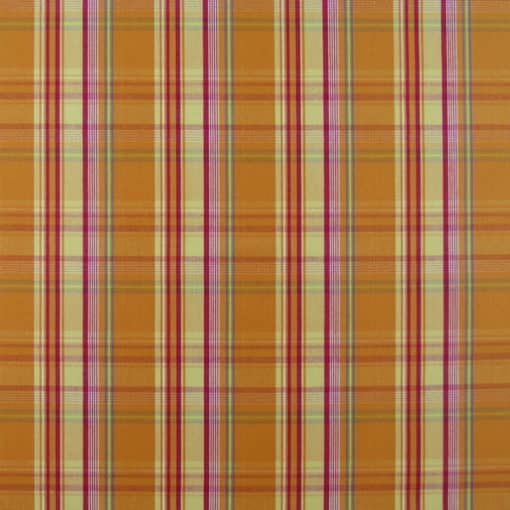 Brooke Plaid Orange Cotton Fabric