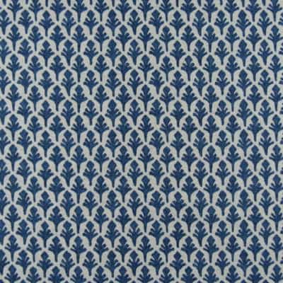 Lacefield Designs Ponce Marine with small scale icon design in navy on linen background printed on cotton blend fabric for upholstery, drapery, pillows, cushions, comforters, duvets.