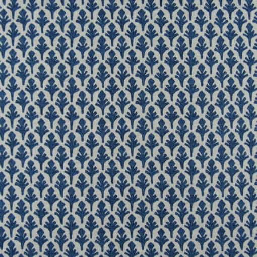 Lacefield Designs Ponce Marine with small scale icon design in navy on linen background printed on cotton blend fabric for upholstery, drapery, pillows, cushions, comforters, duvets.