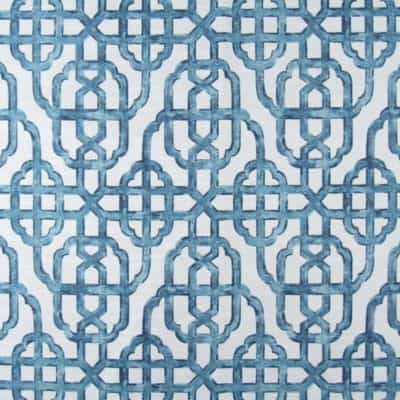 Lacefield Designs Imperial Seaside teal fretwork cotton print fabric