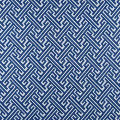 Lacefield Designs Trellis Cobalt blue and white Greek key cotton print fabric