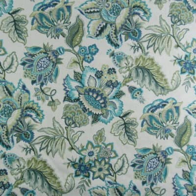 Covington Fabrics Tremezzo 29 Seafoam aqua floral cotton print fabric