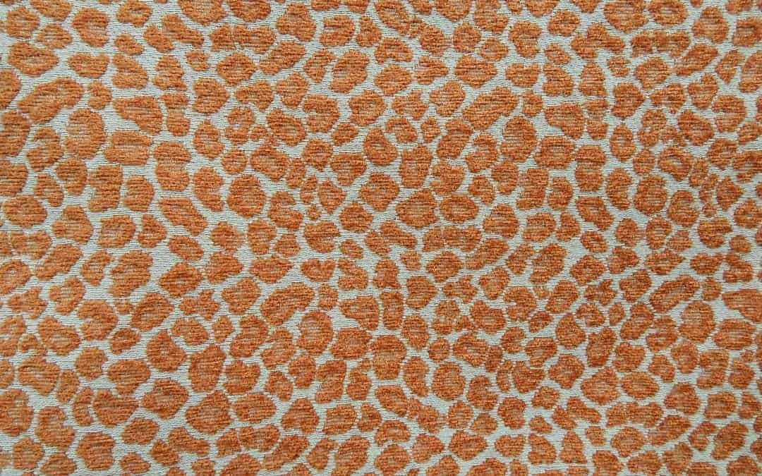 Orange animal print fabric.