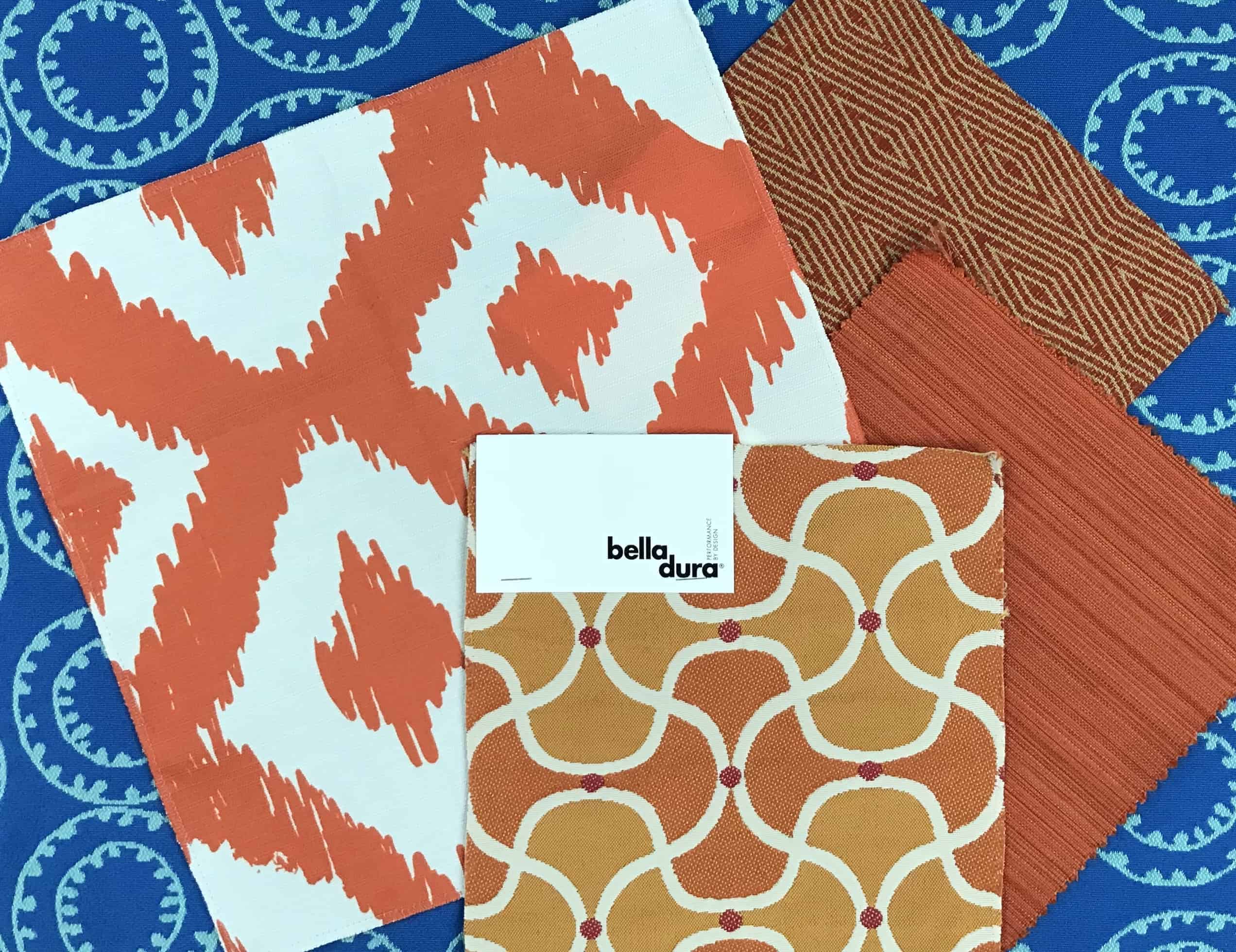 Orange patterned fabrics.