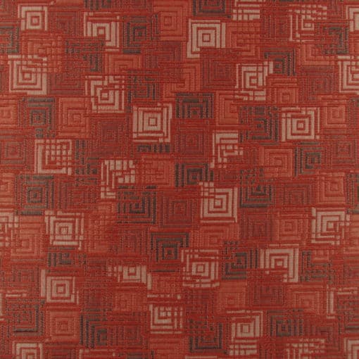Gridlock Red Contemporary Upholstery Fabric
