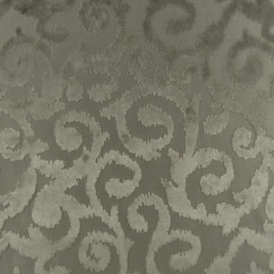 Morgan Fabrics Mariano Taupe Scroll Design Velvet