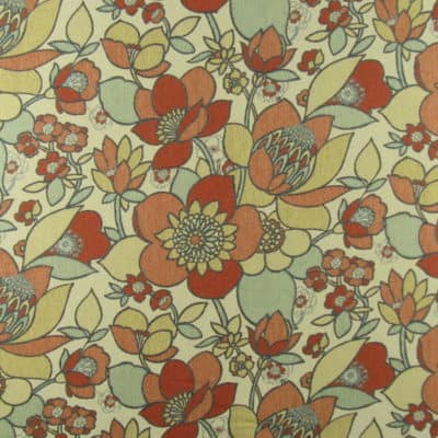 Bodenham Apricot Retro Floral Fabric