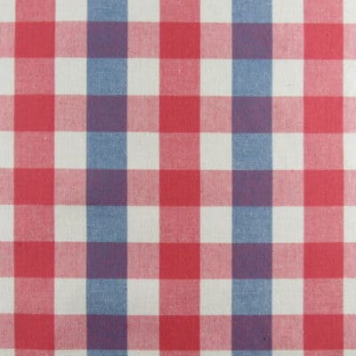 Gingham Picnic Pink Blue Cotton Check Fabric