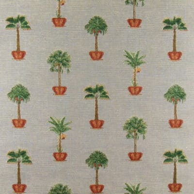Potted Palm Slate Upholstery Fabric