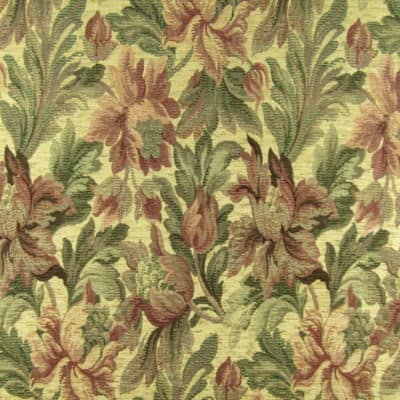 Wickwood Claret Floral Chenille Fabric