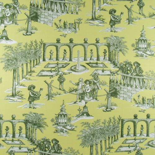 Chinoiserie Xanadu Modern Toile Lemon Drop Yellow Home Fabric by the yard