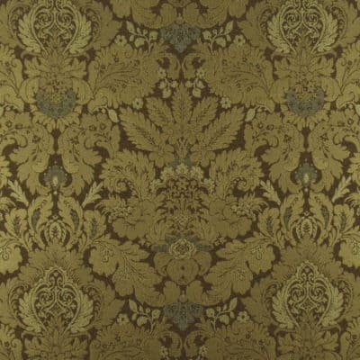 E614 Diamond Brown Green Gold Damask Upholstery Drapery Fabric By The Yard 