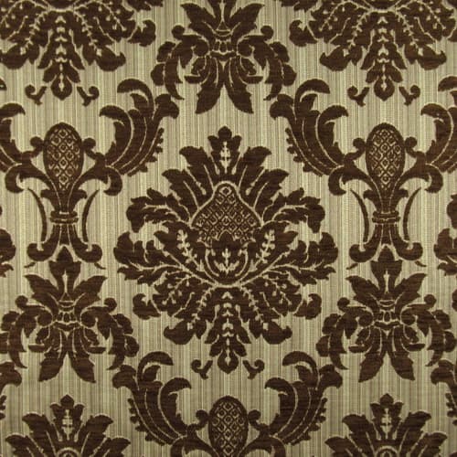 Francisco Brown Damask Fabric | On Sale 
