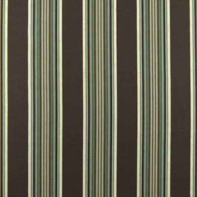 Mallory Lagoon Brown Stripe Fabric