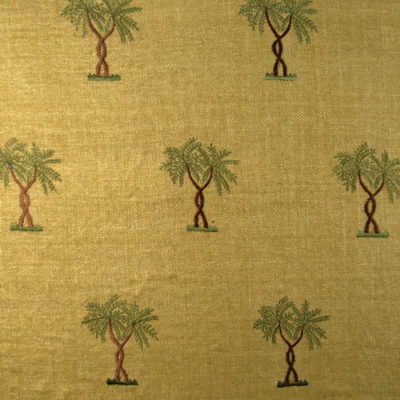 Silk Palm Tree Embroidery Gold