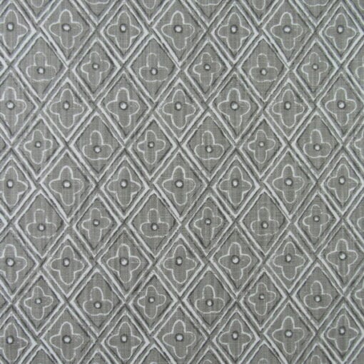 Lacefield Designs Reeva Paynes Grey diamond design in grey and white printed cotton line fabric