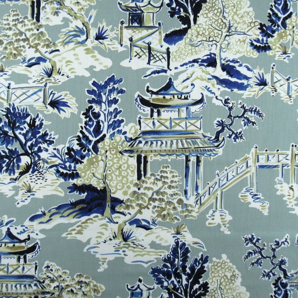 Hamilton Ming Rain Chinoiserie Print Fabric
