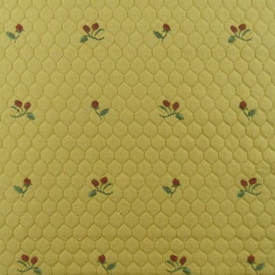 Berry Leaf Yellow Matelasse Fabric