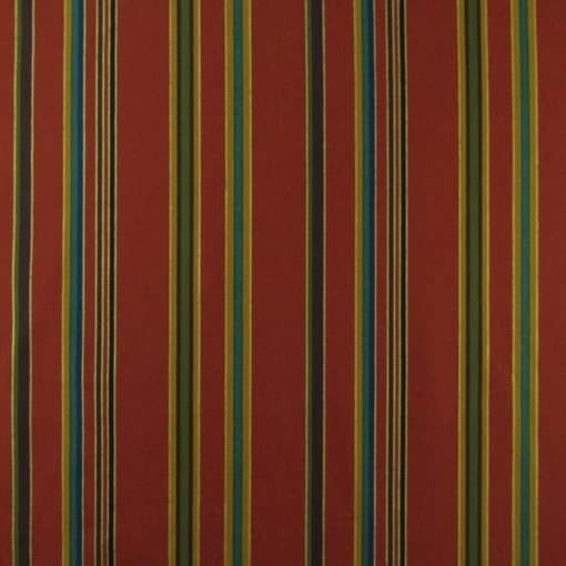 Richloom Brick Red Stripe Cotton Print