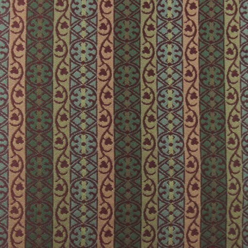 Trellis Stripe Burgundy Upholstery Fabric