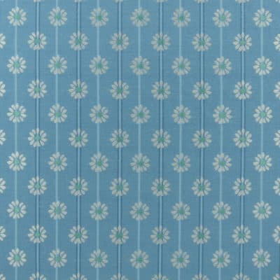 Daisy Stripe Light Blue Fabric