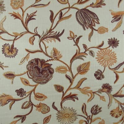 Orange Floral Upholstery Fabric