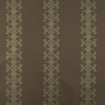 Asian Trellis Brown Needlework Stripe Fabric