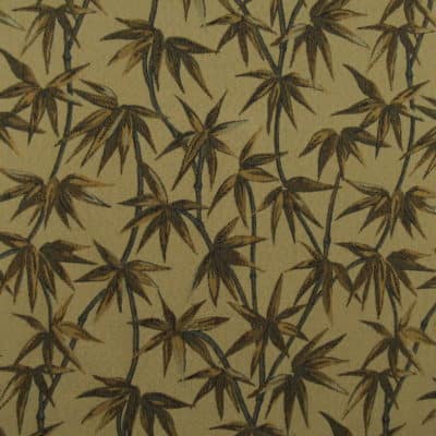 Bamboo Jungle Black Gold Tropical Fabric