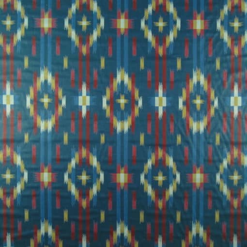 Jakarta Teal Ikat Jacquard Fabric