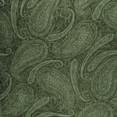 Olive Green Chenille Paisley Fabric