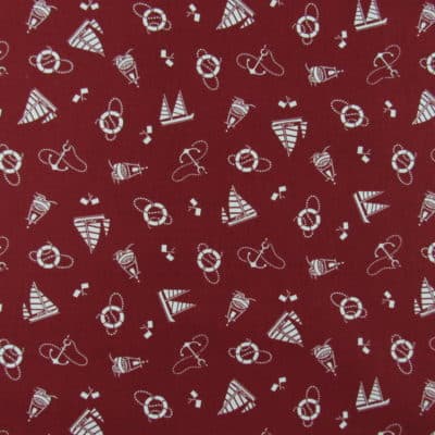 Waverly Anchors Away Crimson Fabric