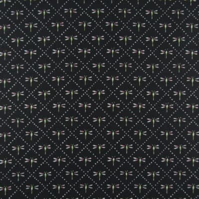 PKaufmann Ciao Velvet Black Dragonfly Fabric