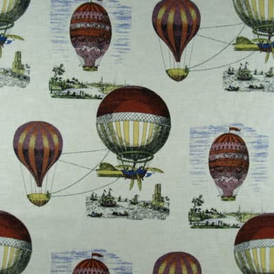 Flying High Vintage Hot Air Balloons Fabric
