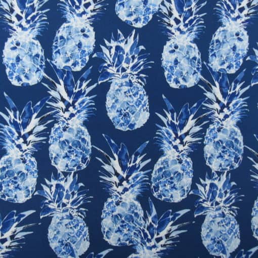 Oahu Indigo Blue Pineapple Outdoor Fabric