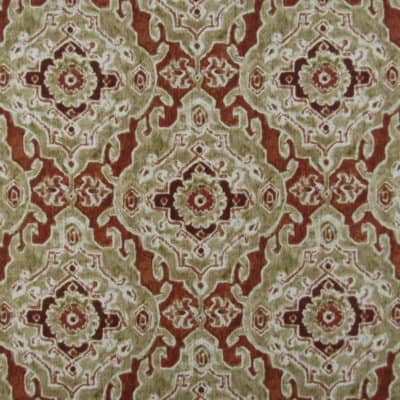 Stamped Damask Persimmon Outdoor Fabric
