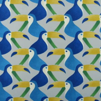 Toucans Tide Blue Outdoor Fabric