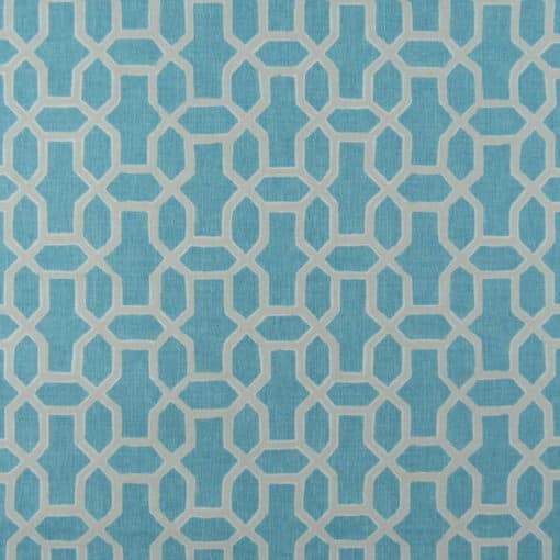 Sultan Turquoise Geometric Fabric