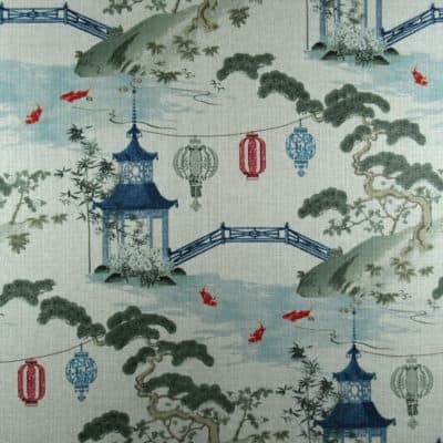 Details about   Rare Vintage Covington Fabric Elephant toile asian motif drapery upholstery yds 