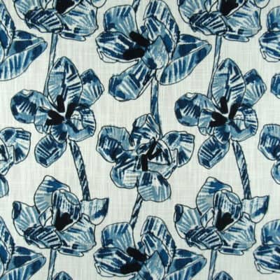 Lucinda Indigo Blue Floral Fabric
