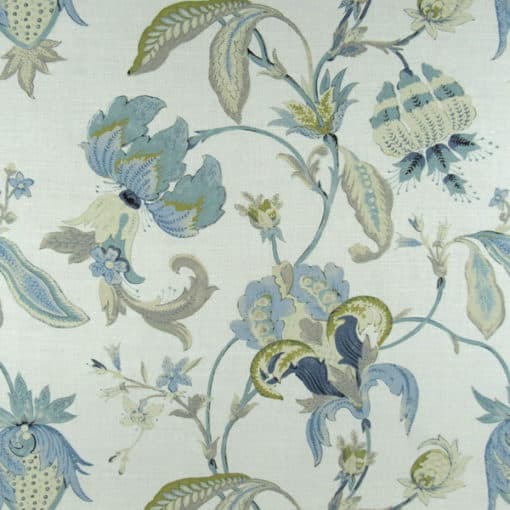 Acquitaine Omoko Powder floral linen print fabric
