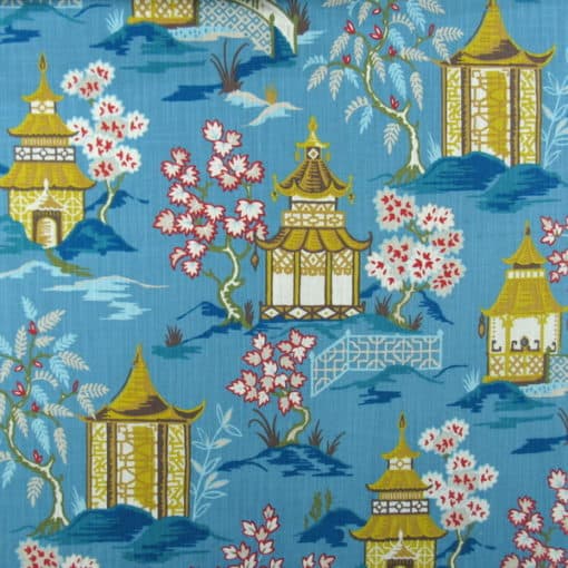 Covington Fabrics Shoji 504 Azure Cotton Print Fabric