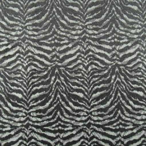 Kenya Smoke Gray Zebra Chenille Upholstery Fabric