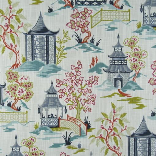 Covington Fabric & Design Shoji 382 Summer Chinoiserie Print Fabric SAMPLE 