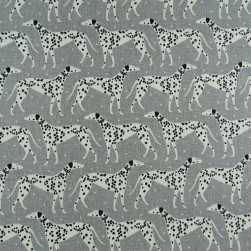 Novagratz Dapper Dalmatian Grey cotton print fabric