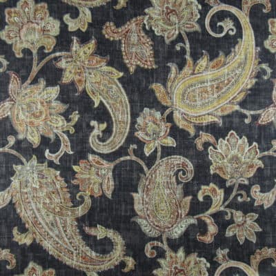 PKaufmann Fabrics Malang Onyx floral paisley cotton print