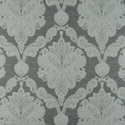Walton Damask Grey Chenille upholstery fabric